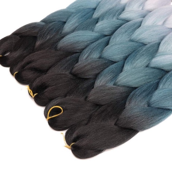 5 packs of Black blue gray ombré braiding hair NWT main image 7